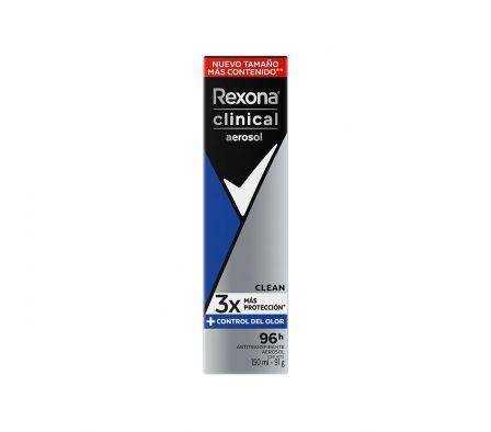 DESOD. AEROSOL REXONA CLINICAL MEN CLEAN 96HS X 150ML (12)
