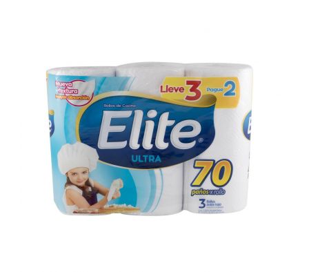 PAPEL DE COCINA ELITE ULTRA PAÑOS 3X70 PAG2/LLE3 (8)