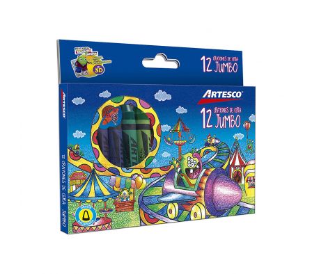 CRAYOLA DE CERA JUMBO ARTESCO CAJA X 12 COLORES (BR)
