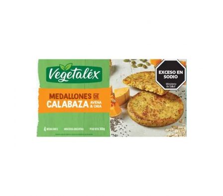 MEDALLONES DE CALABAZA VEGETALEX C/ AVENA Y CHIA 300GR (30)