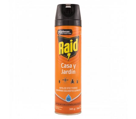 INSECTICIDA RAID CASA Y JARDIN 360CC