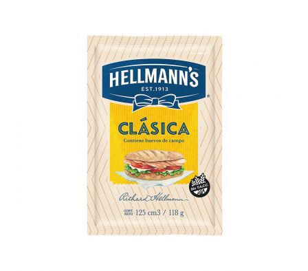 MAYONESA HELLMANN´S CLASICA  S/TACC SCH 118GR 20X2