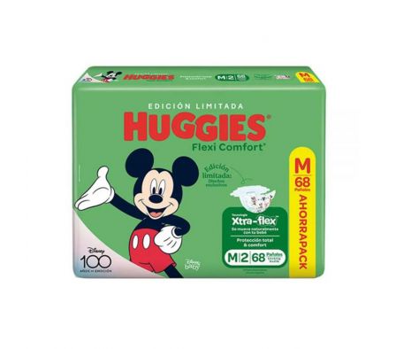 PAÑAL HUGGIES FLEX COMFORT M PACK AHORRO X 68UND (2)