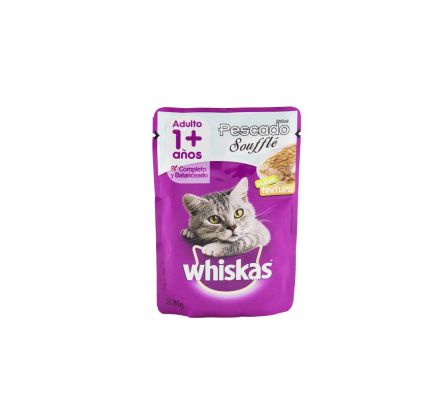WHISKAS SOUFFLE DE PESCADO P/ GATOS 85G (12)