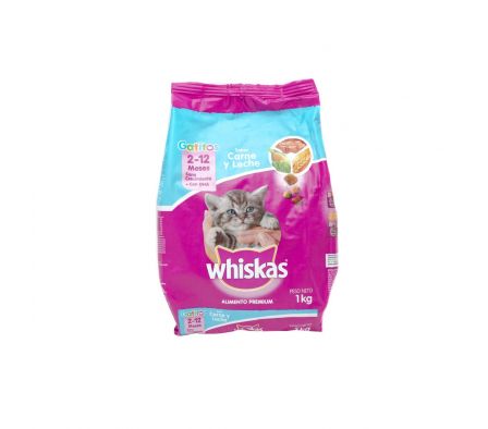 COMIDA P/GATOS WHISKAS CARNE/LECHE 1K(10)