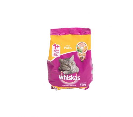 COMIDA P/GATOS WHISKAS POLLO 500GR (20)