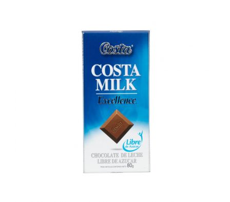 CHOCOLATE COSTA MILK S/AZUCAR 80 GRS. (18)