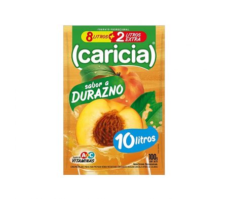 JUGO E/POLVO CARICIA DURAZNO 10LT X 100GR (30)
