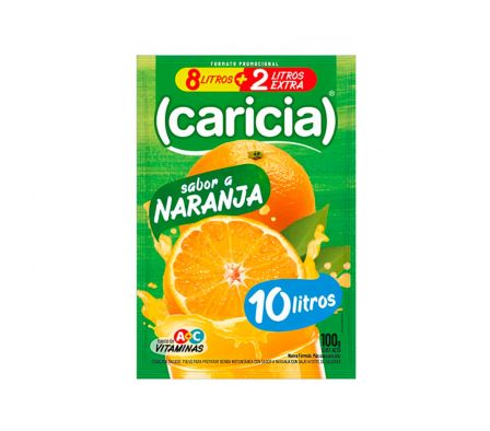 JUGO E/POLVO CARICIA NARANJA 10LT X 100GR (30)