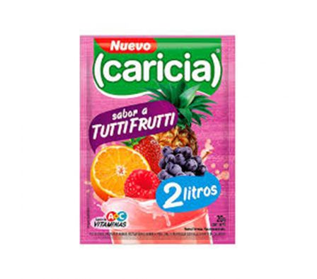 JUGO E/POLVO CARICIA TUTTI FRUTTI 2LT X 20GR (160)