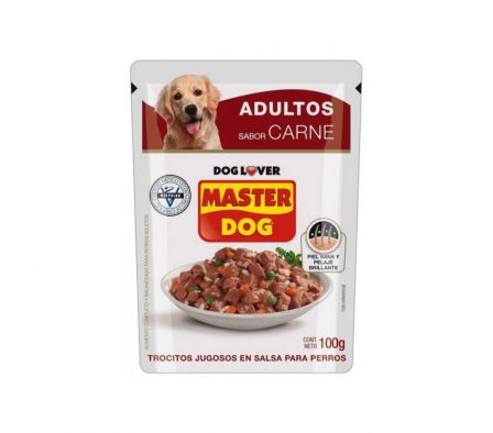 ALIM. P/PERRO MASTER DOG ADULTO TROCITOS DE CARNE X 100GR (20)