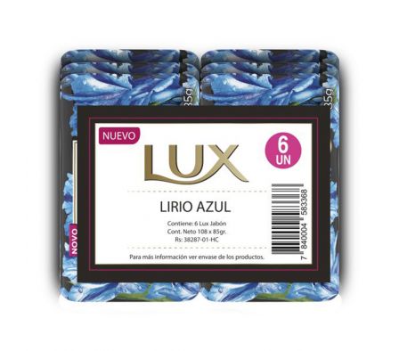 PACK JABON LUX LIRIO AZUL 6X85 GR (18)