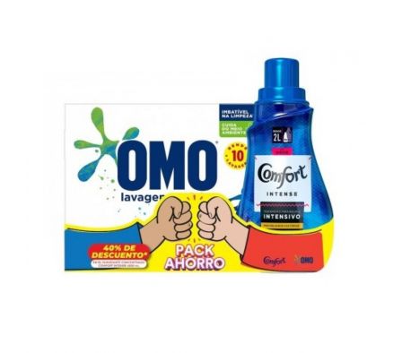 PACK JABON E/POLVO OMO 800GR + SUAVIZANTE COMFORT CONC (4)