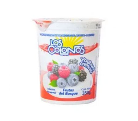 YOGURT LOS COLONOS ENT. FRUT. DEL BOSQ. POTE 350GR