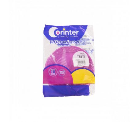 PLATO CORINTER ROSA OSC. X 10UND (15)