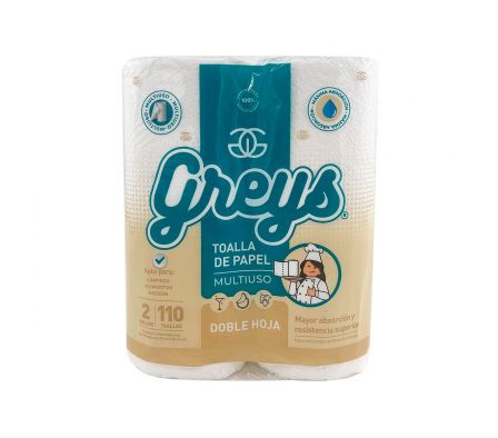 TOALLA DE PAPEL GREYS X 2 ROLLOS (12)