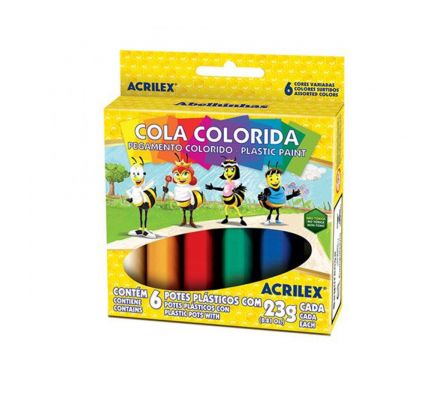 COLA COLORIDA ACRILEX X 6