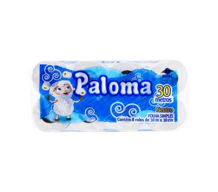 PAPEL HIG. PALOMA NEUTRO H/S 30MTS X 8 (8)